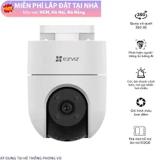 Thiết bị quan sát/Camera WIFI quay/quét ngoài trời EZVIZ CS-H8C 2K+ (AI, 4MP, Color, LAN)