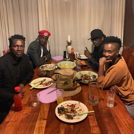 bobi wine having dinner at the mathenges (nameless and wahu)