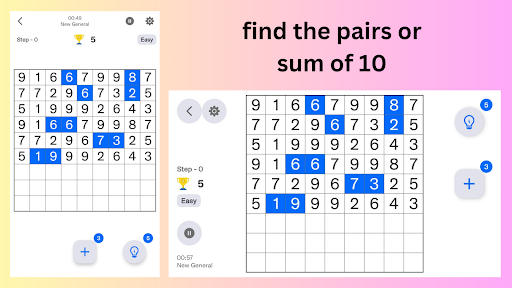 Screenshot Number Match Puzzle Game