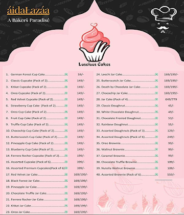 Snack Pack menu 