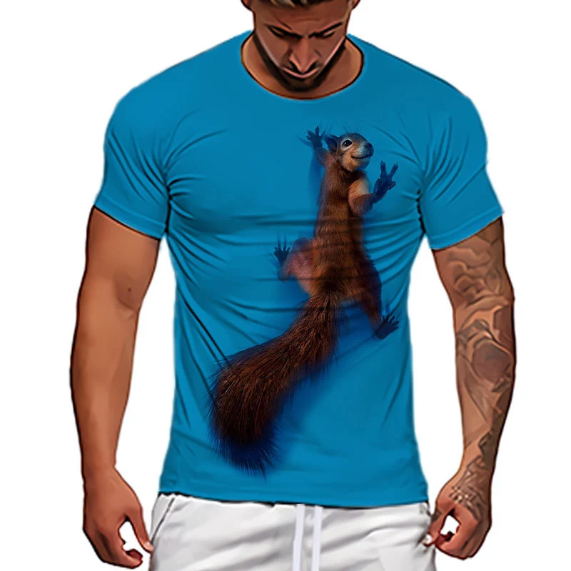 Title 4, Camiseta Casual con Diseño 3D de Lindas Ardilla...