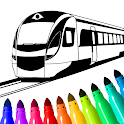 Icon Train game: coloring book.