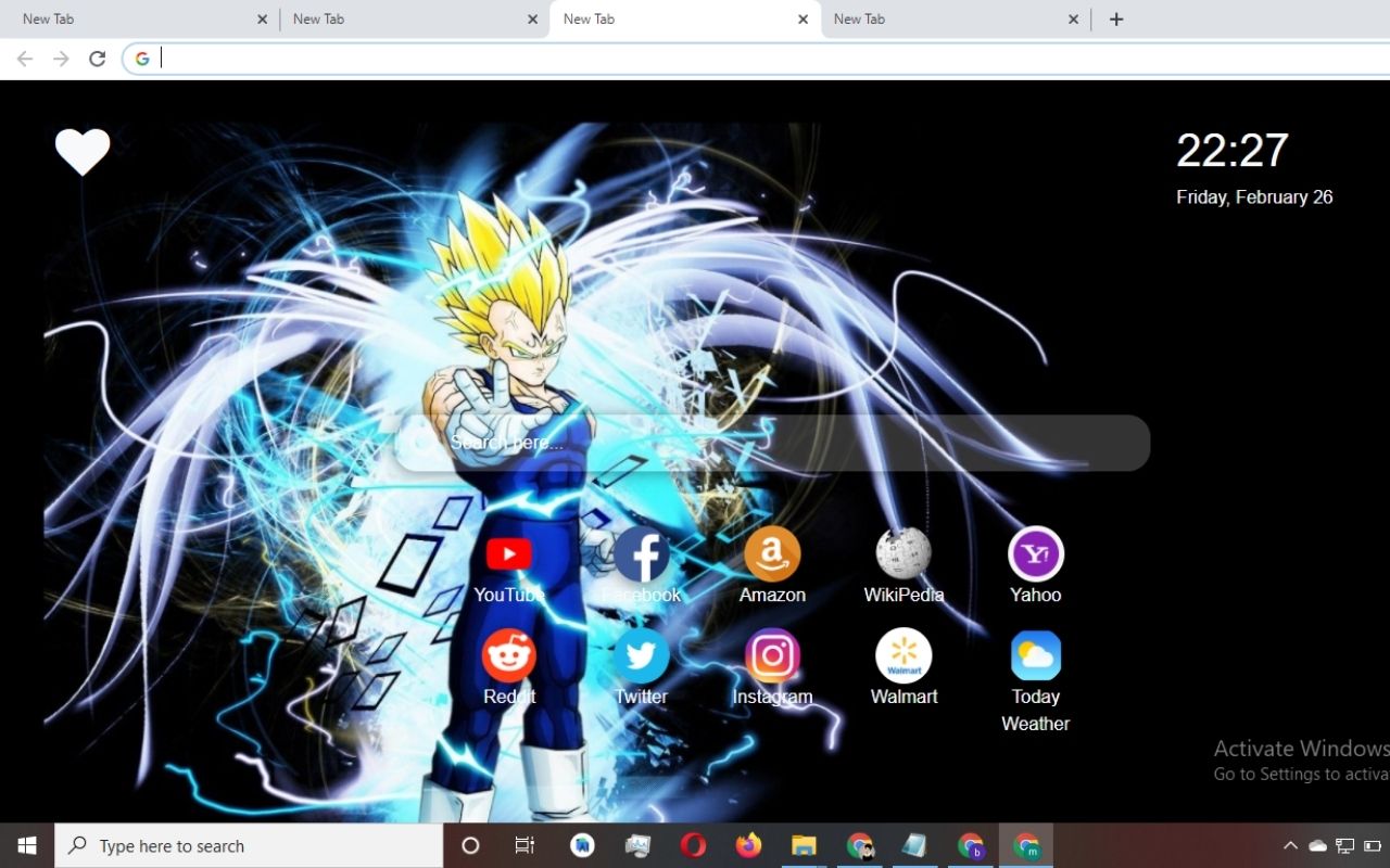 Dragon Ball Wallpaper New Tab Theme [Install] Preview image 1