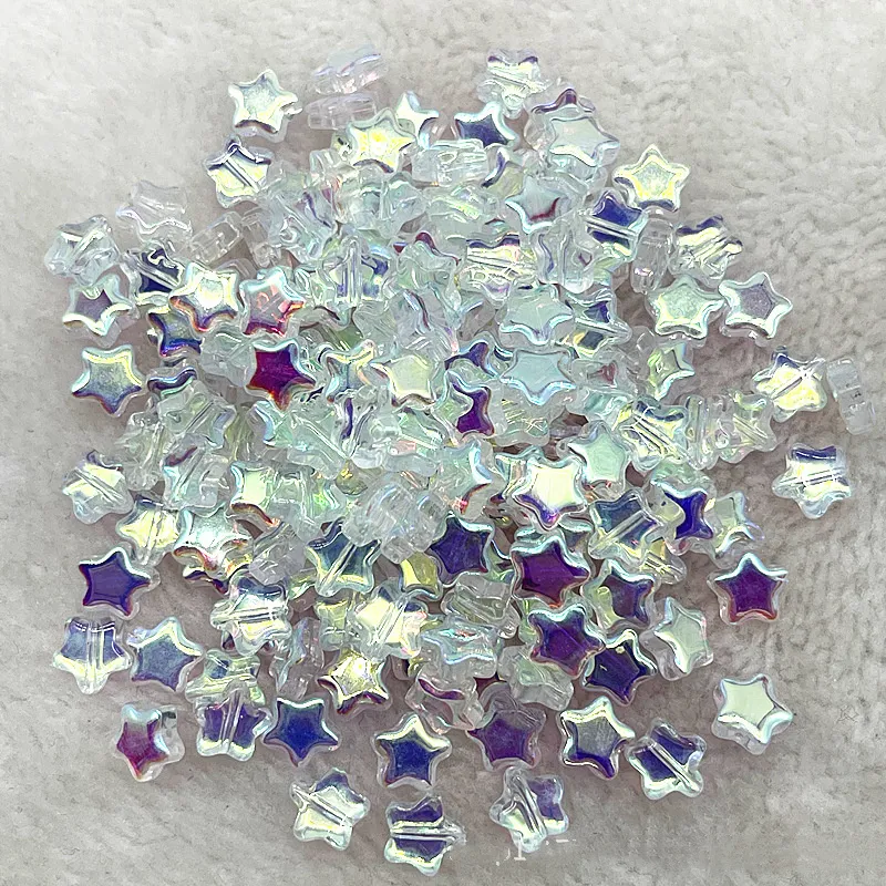 8mm Gold Straight Hole Pentagram Colored Glaze Pendant Beads. Design unique and magical jewelry pieces with ease.