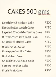 Cake 99 menu 1