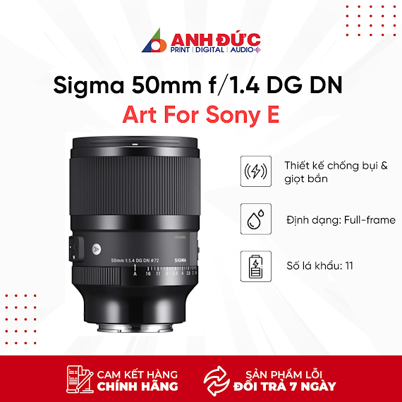 Ống Kính Sigma 50Mm F/1.4 Dg Dn Art For Sony E - Hàng Chính Hãng