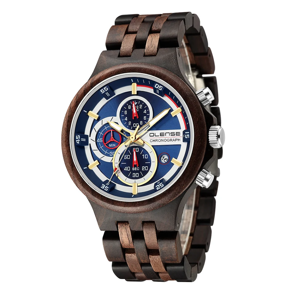 Montre en bois homme Sport Mode Quartz. Un design élégant et sportif, parfait pour le sport et les occasions décontractées. Un accessoire tendance.