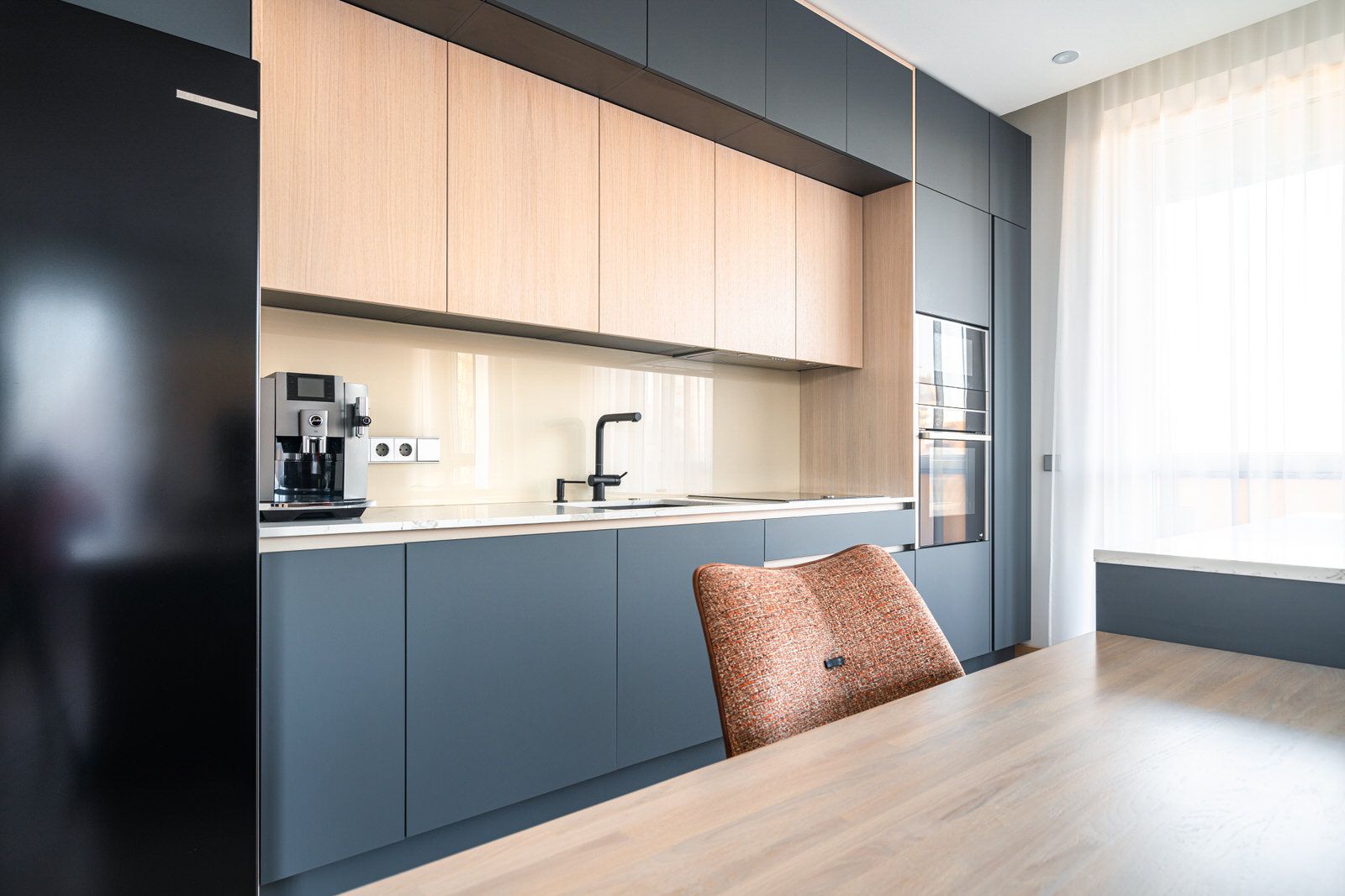 A preview of modern and elegant kitchen furniture in Skanstes, designed using premium materials