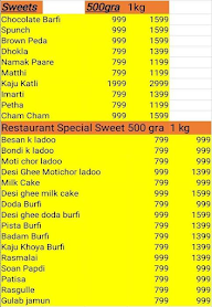 Bikaner Sweets & Snacks menu 1