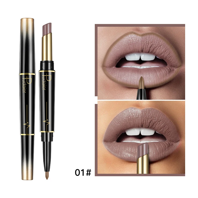 Rossetto Opaco a Doppia Punta, Contorno Labbra e Lacca Unico Prodotto per Labbra Perfette Colore Intenso e Definizione Duratura