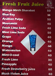 Sreeraj Lassi Bar menu 1