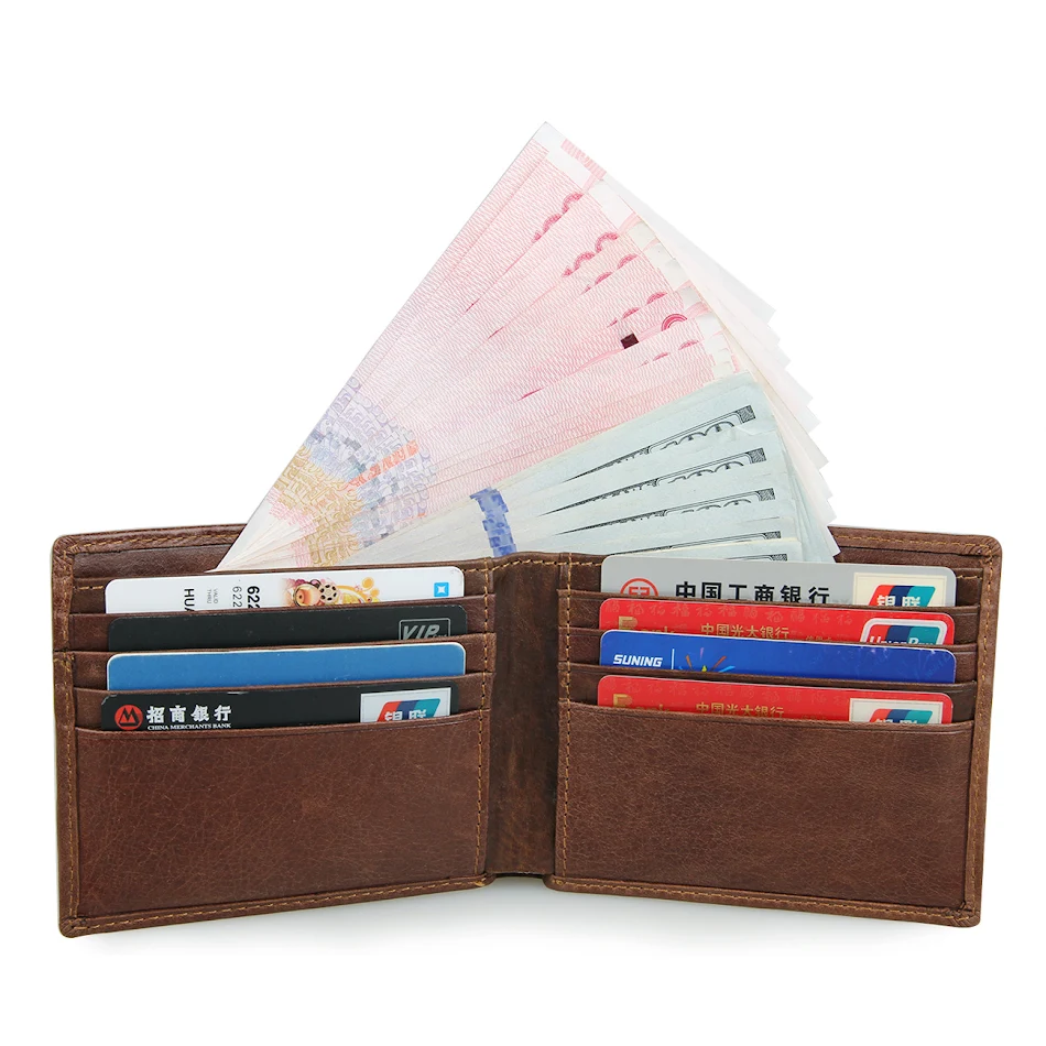 Portefeuille en cuir anti-scan de qualité supérieure, court et sécurisé, protection RFID pour cartes et argent, idéal pour un usage quotidien.