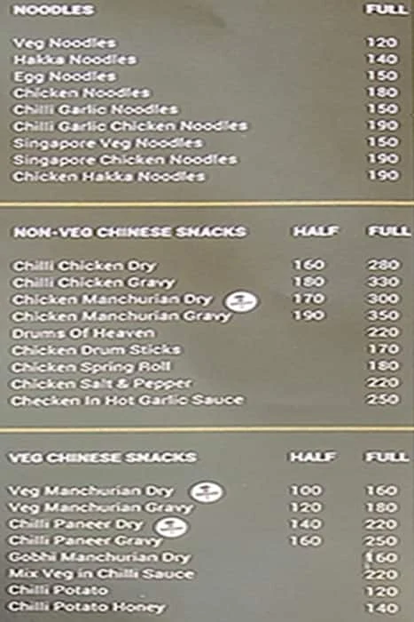 The Hunger Cure menu 