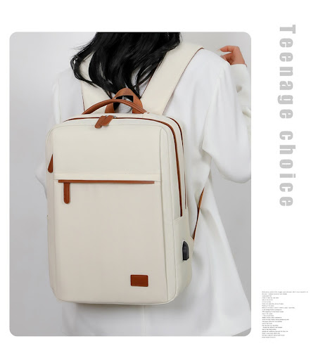 Title 2, Large Capacity Solid Color Oxford Cloth Backpac...