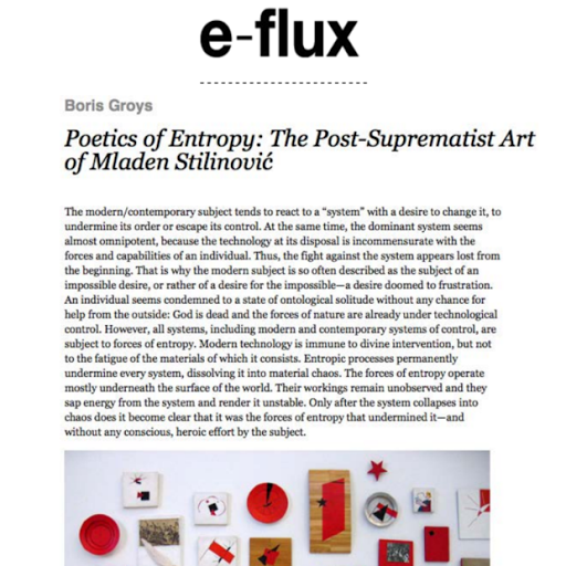 Mladen Stilinovic, e-flux