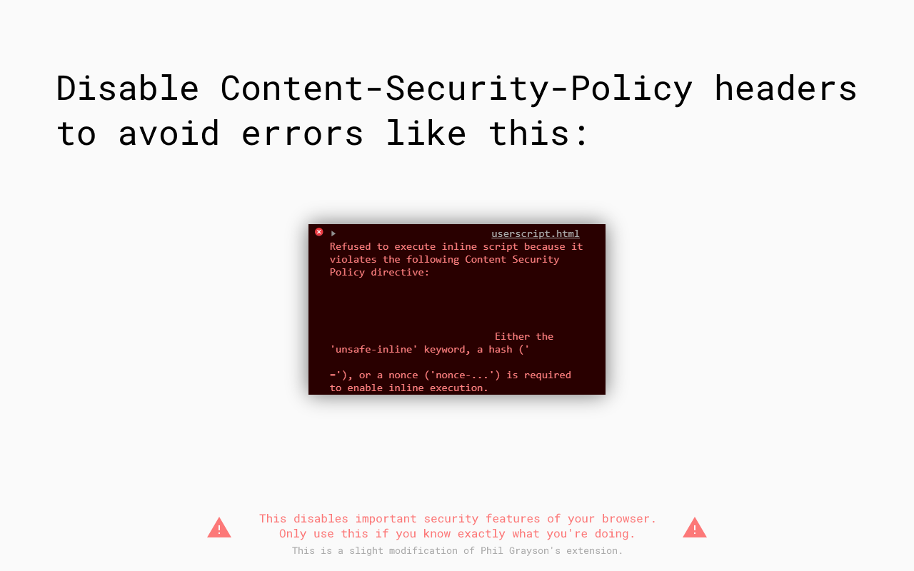 Always Disable Content-Security-Policy Preview image 0