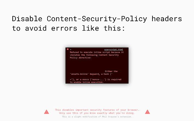 Always Disable Content-Security-Policy chrome extension