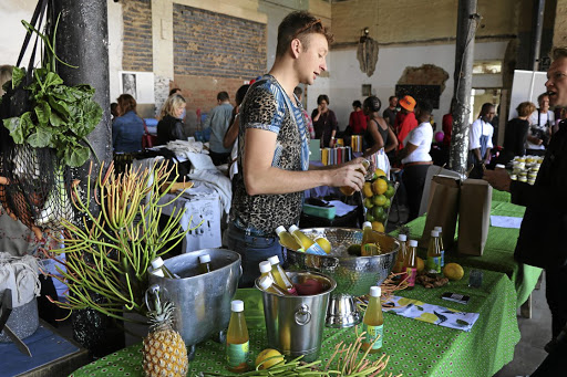 A juice artisan at Victoria Yards.