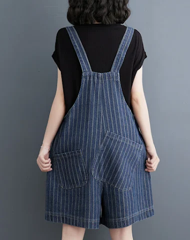 Short en jean à rayures verticales - 2