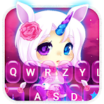 Cover Image of Download Pinky Unicorn Girl Keyboard Theme 1.0 APK