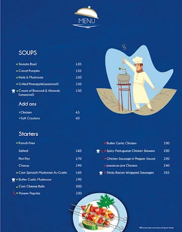 The Blue Plate menu 