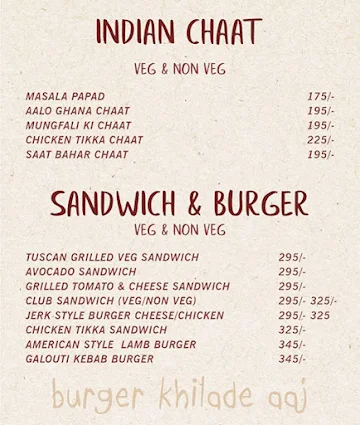 Adda Microbrewery menu 