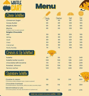 Waffle Cart menu 