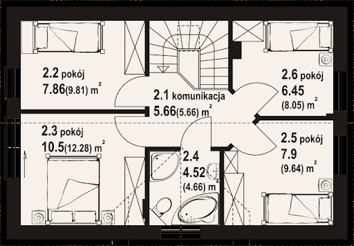 Jugów bb 70 - Rzut poddasza