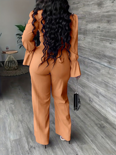 Title 5, Womens Cross V-neck Long-sleeved Trousers Casu...