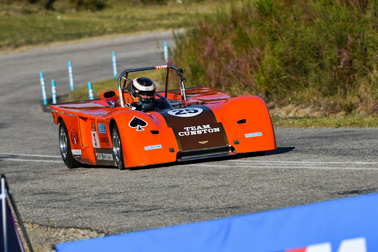 Andre Bezuidenhout’s closest title rival was multiple champion Franco Scribante in his rapid 1970 Chevron B19 sportscar.