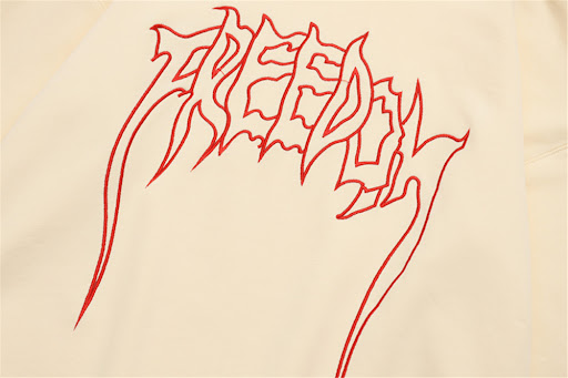Title 5, Letter Embroidered Frayed Hooded Sweatshirt. Ex...