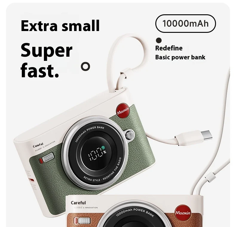 Title 5, Ultra-schlanke Powerbank Tragbar mit Kabel Groß...