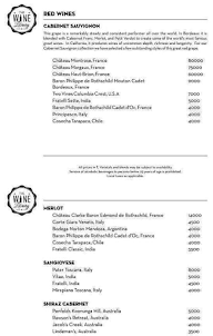 G Bar, The Grand menu 1