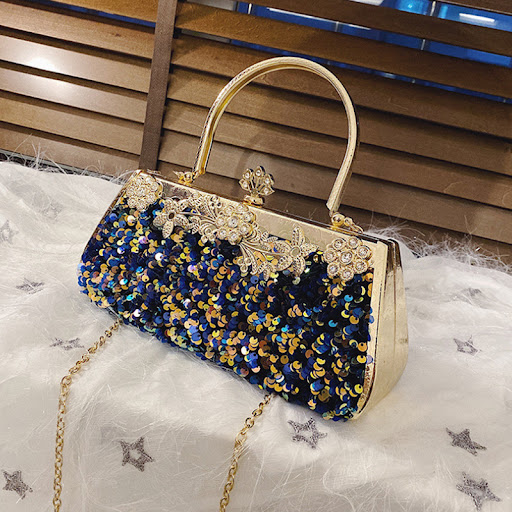 Title 1, Metal Handbag with Diamond Banquet Clutch. Elev...