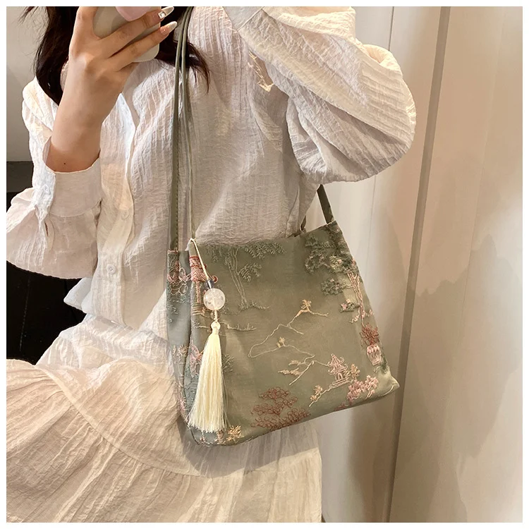 Title 10, Bolso Cubo Casual de Tela para Hombro Moda Popu...