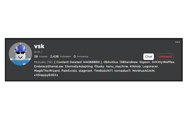 Roblox Mutual Friends chrome extension