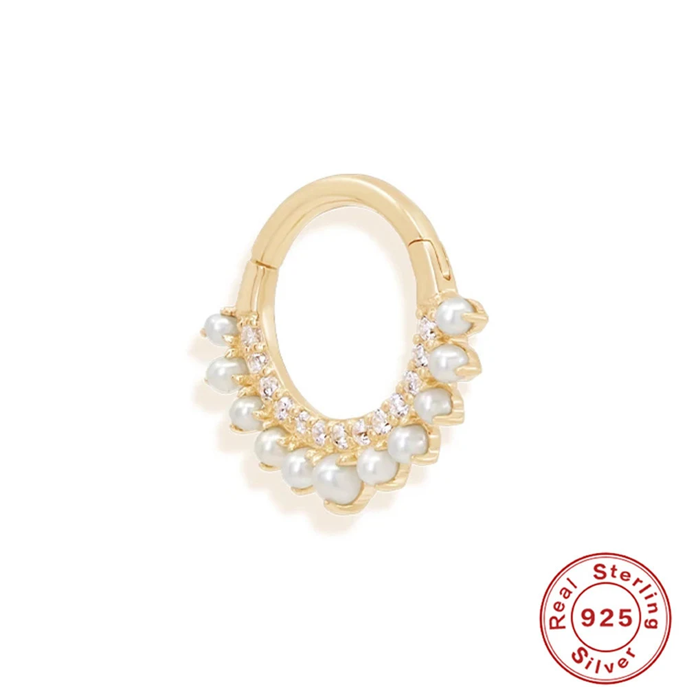 Title 5, S925 Sterling Silber Ohrknochenstecker mit dopp...