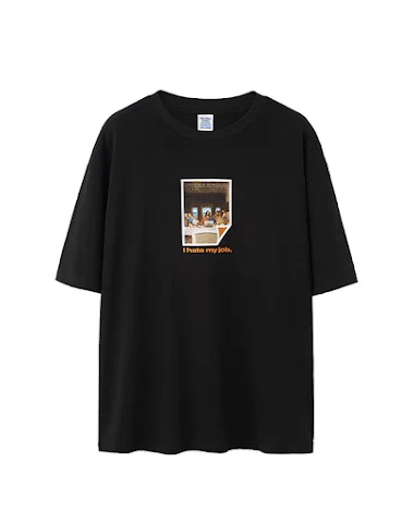 Camiseta redonda suelta para hombre - 2