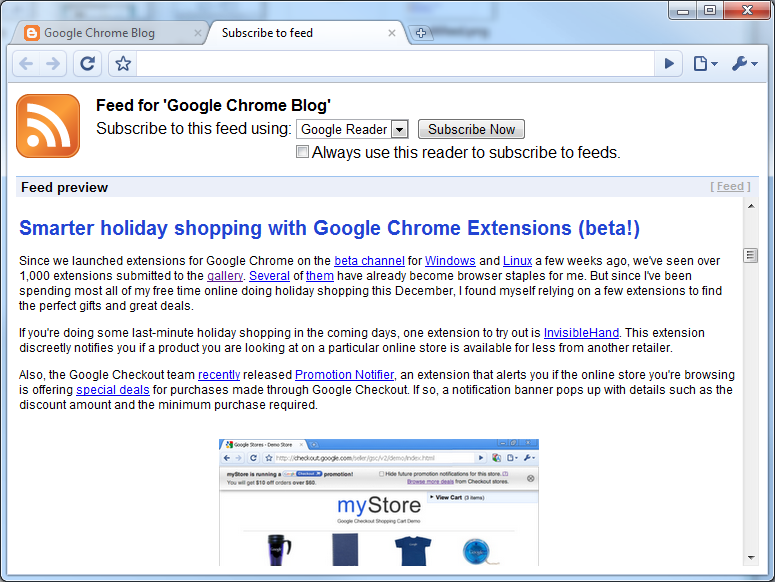 RSS Subscription Extension (by Google) Preview image 2