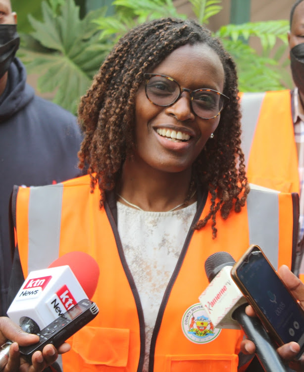 Nyeri CEC in charge of Youth, Gender and Social Services Esther Ndung’u in Nyeri town on Friday.