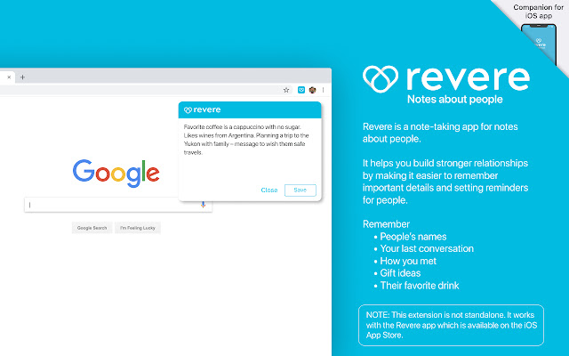 Revere Chrome Extension chrome extension