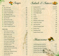 Savoury Sea Shell menu 1