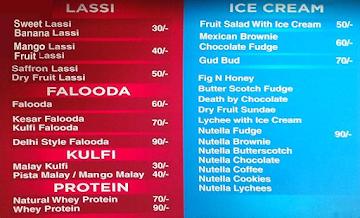 Lassi Shop menu 