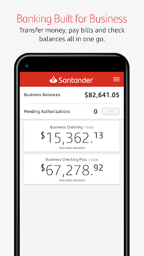 Screenshot Santander Business Banking