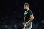 No 8 Evan Roos during the Springboks' clash with England at Twickenham in November. He will now be in a race against time to regain fitness ahead of the Rugby Championship and the Rugby World Cup.