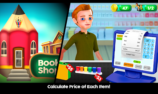 High School Book Store Cashier - Kids Game 1.0 APK + Mod (Uang yang tidak terbatas) untuk android