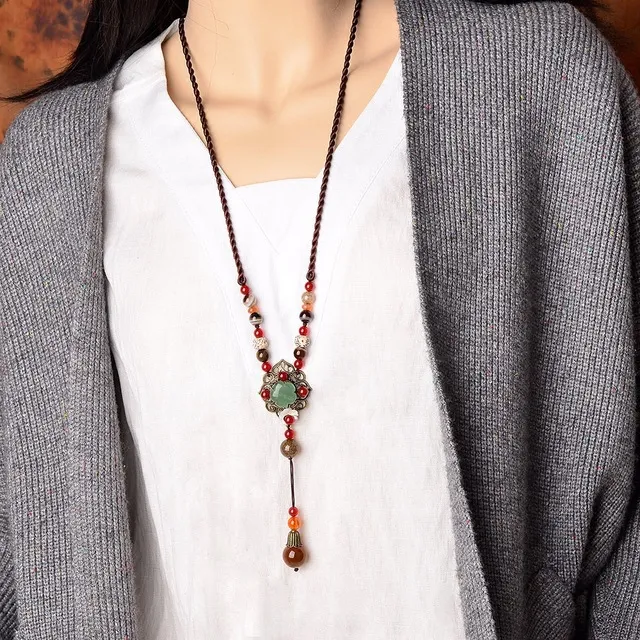 Lange Ketting Dames Etnische Stijl met Sweaterketting Stijlvolle Sieraden voor Vrouwen Ideaal voor Dagelijks Gebruik en Speciale Gelegenheden Uniek Ontwerp