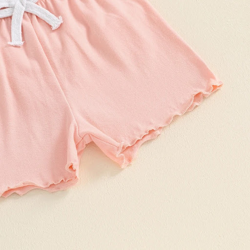 Title 6, Solid Color Ruffled Short Sleeves Suit. Perfect...