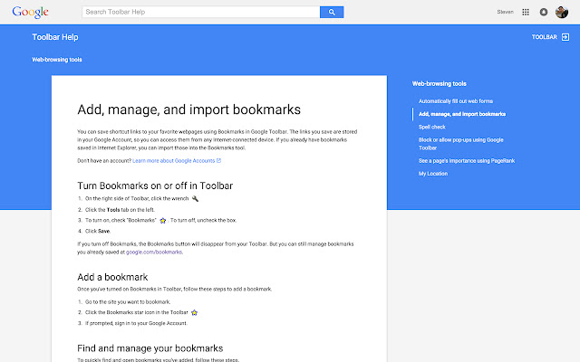 Big G Bookmarks chrome extension