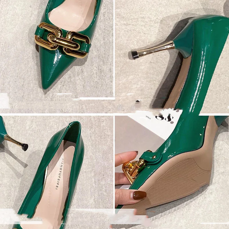 Nove ženske crne štikle Net Red French High Heels, stiletto cipele za posao, elegantne i udobne.